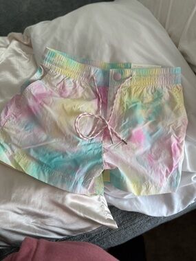 American Eagle Outfitters Pastel Tie-Dye Shorts in Pink, Yellow, Aqua